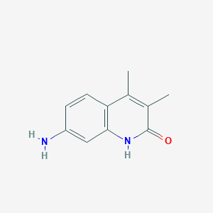 molecular formula C11H12N2O B14145275 7-amino-3,4-dimethyl-1H-quinolin-2-one CAS No. 19841-01-1