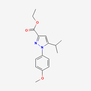 molecular formula C16H20N2O3 B14145303 5-Isopropyl-1-(4-methoxy-phenyl)-1H-pyrazole-3-carboxylic acid ethyl ester CAS No. 1020723-99-2