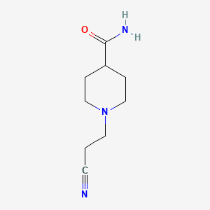 molecular formula C9H15N3O B14145342 1-(2-Cyanoethyl)piperidine-4-carboxamide CAS No. 4608-80-4