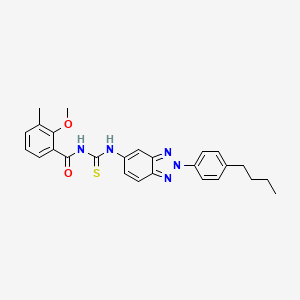 molecular formula C26H27N5O2S B14145379 N-{[2-(4-butylphenyl)-2H-benzotriazol-5-yl]carbamothioyl}-2-methoxy-3-methylbenzamide CAS No. 637727-35-6