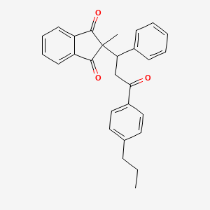 molecular formula C28H26O3 B14145403 2-methyl-2-[3-oxo-1-phenyl-3-(4-propylphenyl)propyl]-1H-indene-1,3(2H)-dione CAS No. 300587-42-2