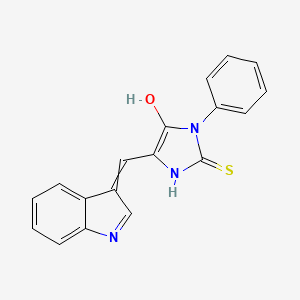 molecular formula C18H13N3OS B1414546 (Z)-2-Thioxo-3-phenyl-5-(1H-indole-3-ylmethylene)imidazolidine-4-one CAS No. 51514-35-3