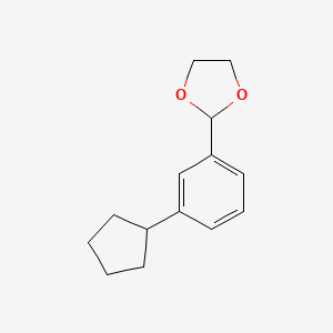 molecular formula C14H18O2 B14145473 1,3-Dioxolane, 2-(3-cyclopentylphenyl)- CAS No. 201851-04-9