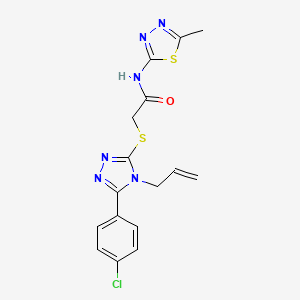 2-{[5-(4-chlorophenyl)-4-(prop-2-en-1-yl)-4H-1,2,4-triazol-3-yl]sulfanyl}-N-(5-methyl-1,3,4-thiadiazol-2-yl)acetamide