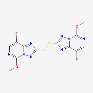 molecular formula C12H8F2N8O2S2 B14145555 2,2'-Dithiobis(8-fluoro-5-methoxy[1,2,4]triazolo[1,5-c]pyrimidine) CAS No. 166524-74-9