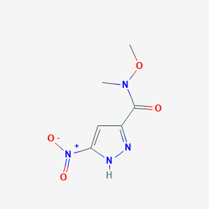 molecular formula C6H8N4O4 B1414556 N-Methoxy-N-methyl-3-nitro-1H-pyrazole-5-carboxamide CAS No. 1290181-44-0
