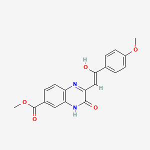 molecular formula C19H16N2O5 B1414558 2-[2-(4-Methoxy-phenyl)-2-oxo-ethylidene]-3-oxo-1,2,3,4-tetrahydro-quinoxaline-6-carboxylic acid methyl ester CAS No. 1380572-54-2