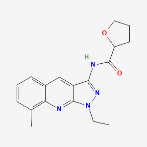 molecular formula C18H20N4O2 B14145581 N-(1-ethyl-8-methylpyrazolo[3,4-b]quinolin-3-yl)oxolane-2-carboxamide CAS No. 714240-57-0