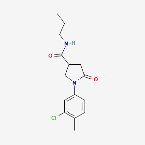 molecular formula C15H19ClN2O2 B14145588 1-(3-chloro-4-methylphenyl)-5-oxo-N-propylpyrrolidine-3-carboxamide 