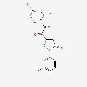 molecular formula C19H18BrFN2O2 B14145590 N-(4-bromo-2-fluorophenyl)-1-(3,4-dimethylphenyl)-5-oxopyrrolidine-3-carboxamide CAS No. 5548-44-7