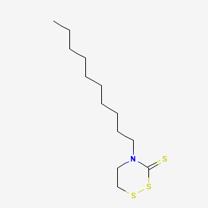 molecular formula C13H25NS3 B14145598 1,2,4-Dithiazine-3(4H)-thione, 5,6-dihydro-4-decyl- CAS No. 62911-20-0