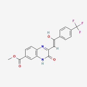 molecular formula C19H13F3N2O4 B1414560 3-Oxo-2-[2-oxo-2-(4-trifluoromethyl-phenyl)-ethylidene]-1,2,3,4-tetrahydro-quinoxaline-6-carboxylic acid methyl ester CAS No. 1380572-60-0