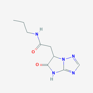 molecular formula C9H13N5O2 B1414565 2-(5-氧代-5,6-二氢-4H-咪唑并[1,2-b][1,2,4]三唑-6-基)-N-丙基乙酰胺 CAS No. 1428139-62-1