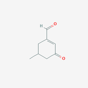 molecular formula C8H10O2 B14145670 5-Methyl-3-oxocyclohex-1-ene-1-carbaldehyde CAS No. 88790-44-7