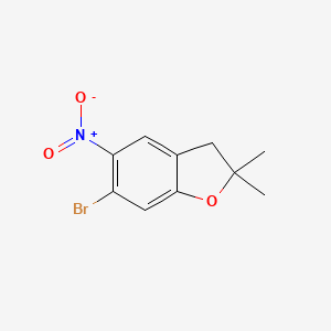 molecular formula C10H10BrNO3 B1414574 6-溴-2,2-二甲基-5-硝基-2,3-二氢苯并呋喃 CAS No. 2102174-81-0