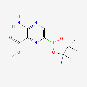 molecular formula C12H18BN3O4 B1414575 3-Amino-6-(4,4,5,5-tetramethyl-[1,3,2]dioxaborolan-2-yl)-pyrazine-2-carboxylic acid methyl ester CAS No. 1874279-25-0