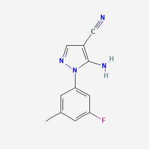 molecular formula C11H9FN4 B1414576 5-Amino-1-(3-fluoro-5-methylphenyl)-1H-pyrazole-4-carbonitrile CAS No. 1823276-15-8