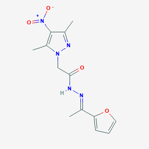 2-(3,5-dimethyl-4-nitro-1H-pyrazol-1-yl)-N'-[(1E)-1-(furan-2-yl)ethylidene]acetohydrazide