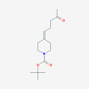 molecular formula C15H25NO3 B1414585 叔丁基 4-(4-氧代戊叉基)哌啶-1-甲酸酯 CAS No. 2173090-50-9