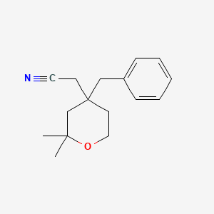 2-(4-benzyl-2,2-dimethyloxan-4-yl)acetonitrile