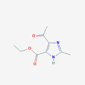 molecular formula C9H12N2O3 B1414587 5-Acetyl-2-methyl-3H-imidazole-4-carboxylic acid ethyl ester CAS No. 1379262-76-6