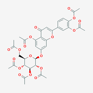 4-{5-(acetyloxy)-4-oxo-7-[(2,3,4,6-tetra-O-acetyl-beta-D-glucopyranosyl)oxy]-4H-chromen-2-yl}benzene-1,2-diyl diacetate