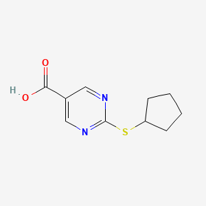 molecular formula C10H12N2O2S B1414608 2-(环戊基硫基)嘧啶-5-羧酸 CAS No. 1879597-19-9