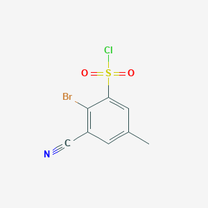 molecular formula C8H5BrClNO2S B1414619 2-Bromo-3-cyano-5-methylbenzenesulfonyl chloride CAS No. 1805188-66-2