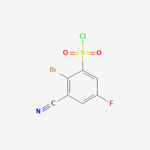 molecular formula C7H2BrClFNO2S B1414621 2-Bromo-3-cyano-5-fluorobenzenesulfonyl chloride CAS No. 1807214-75-0
