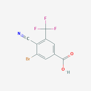molecular formula C9H3BrF3NO2 B1414624 3-Bromo-4-cyano-5-(trifluoromethyl)benzoic acid CAS No. 1805186-56-4
