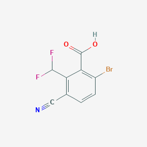 molecular formula C9H4BrF2NO2 B1414627 6-Bromo-3-cyano-2-(difluoromethyl)benzoic acid CAS No. 1805581-20-7