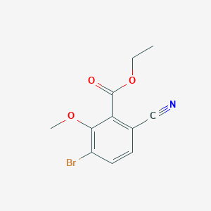 molecular formula C11H10BrNO3 B1414629 Ethyl 3-bromo-6-cyano-2-methoxybenzoate CAS No. 1807208-88-3
