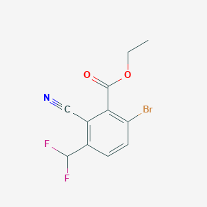molecular formula C11H8BrF2NO2 B1414631 Ethyl 6-bromo-2-cyano-3-(difluoromethyl)benzoate CAS No. 1807116-32-0