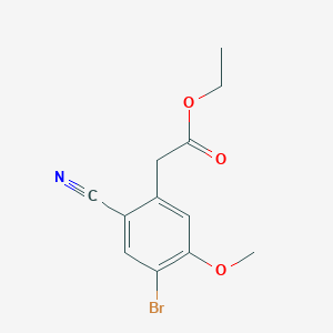 molecular formula C12H12BrNO3 B1414633 Ethyl 4-bromo-2-cyano-5-methoxyphenylacetate CAS No. 1806852-88-9