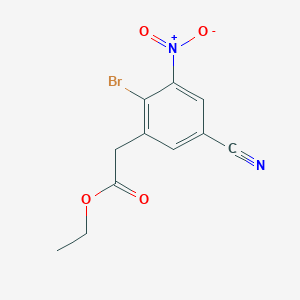 molecular formula C11H9BrN2O4 B1414634 Ethyl 2-bromo-5-cyano-3-nitrophenylacetate CAS No. 1805521-49-6