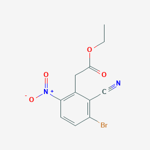 molecular formula C11H9BrN2O4 B1414636 Ethyl 3-bromo-2-cyano-6-nitrophenylacetate CAS No. 1805574-37-1