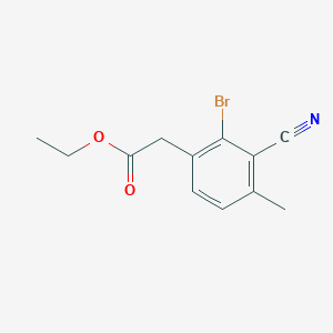 molecular formula C12H12BrNO2 B1414638 Ethyl 2-bromo-3-cyano-4-methylphenylacetate CAS No. 1806061-53-9