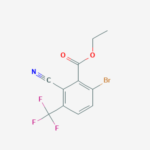 molecular formula C11H7BrF3NO2 B1414642 Ethyl 6-bromo-2-cyano-3-(trifluoromethyl)benzoate CAS No. 1805594-87-9