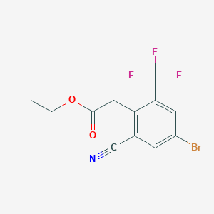 Ethyl 4-bromo-2-cyano-6-(trifluoromethyl)phenylacetate