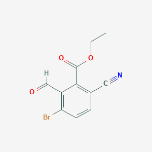 molecular formula C11H8BrNO3 B1414644 Ethyl 3-bromo-6-cyano-2-formylbenzoate CAS No. 1805189-20-1