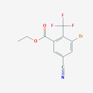 molecular formula C11H7BrF3NO2 B1414647 Ethyl 3-bromo-5-cyano-2-(trifluoromethyl)benzoate CAS No. 1807023-67-1