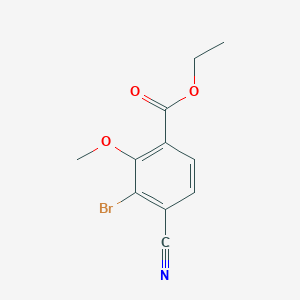 molecular formula C11H10BrNO3 B1414648 Ethyl 3-bromo-4-cyano-2-methoxybenzoate CAS No. 1805187-37-4