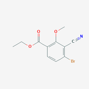 molecular formula C11H10BrNO3 B1414649 Ethyl 4-bromo-3-cyano-2-methoxybenzoate CAS No. 1805187-51-2