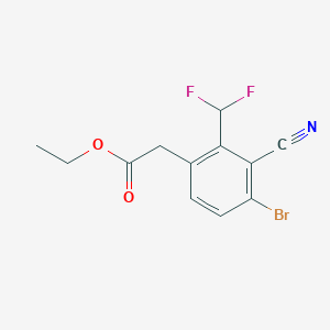 molecular formula C12H10BrF2NO2 B1414655 Ethyl 4-bromo-3-cyano-2-(difluoromethyl)phenylacetate CAS No. 1807213-61-1