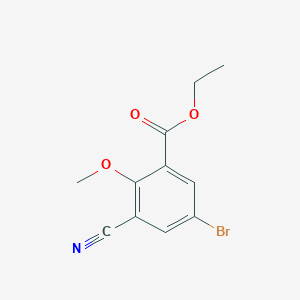 molecular formula C11H10BrNO3 B1414658 Ethyl 5-bromo-3-cyano-2-methoxybenzoate CAS No. 1807208-96-3