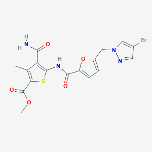 methyl 5-[({5-[(4-bromo-1H-pyrazol-1-yl)methyl]furan-2-yl}carbonyl)amino]-4-carbamoyl-3-methylthiophene-2-carboxylate