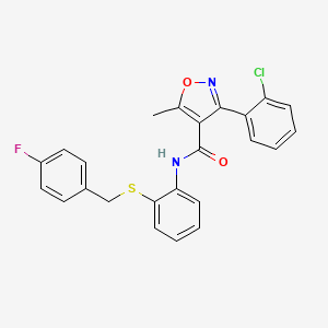 molecular formula C24H18ClFN2O2S B14147194 3-(2-chlorophenyl)-N-{2-[(4-fluorobenzyl)sulfanyl]phenyl}-5-methyl-1,2-oxazole-4-carboxamide CAS No. 923171-39-5