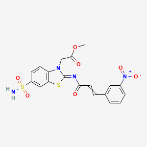 methyl 2-((Z)-2-(((E)-3-(3-nitrophenyl)acryloyl)imino)-6-sulfamoylbenzo[d]thiazol-3(2H)-yl)acetate