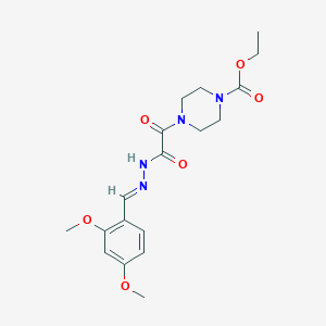 molecular formula C18H24N4O6 B14147274 ethyl 4-{[(2E)-2-(2,4-dimethoxybenzylidene)hydrazinyl](oxo)acetyl}piperazine-1-carboxylate 