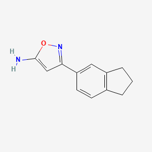 molecular formula C12H12N2O B1414729 3-(2,3-dihydro-1H-inden-5-yl)-1,2-oxazol-5-amine CAS No. 1020955-13-8
